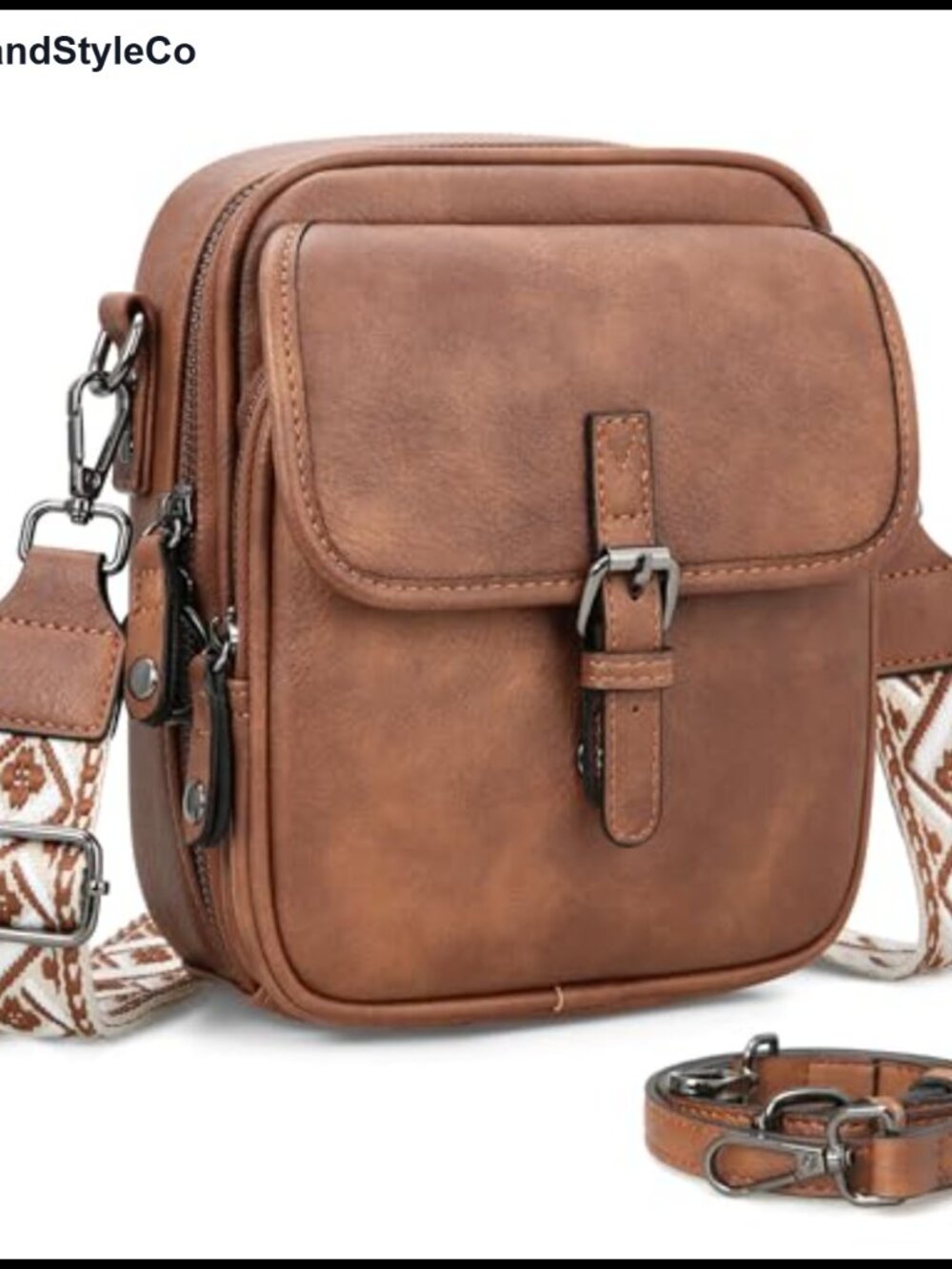 Faux Leather Crossbody Bag Small Anti Theft Messenger Purse RFID